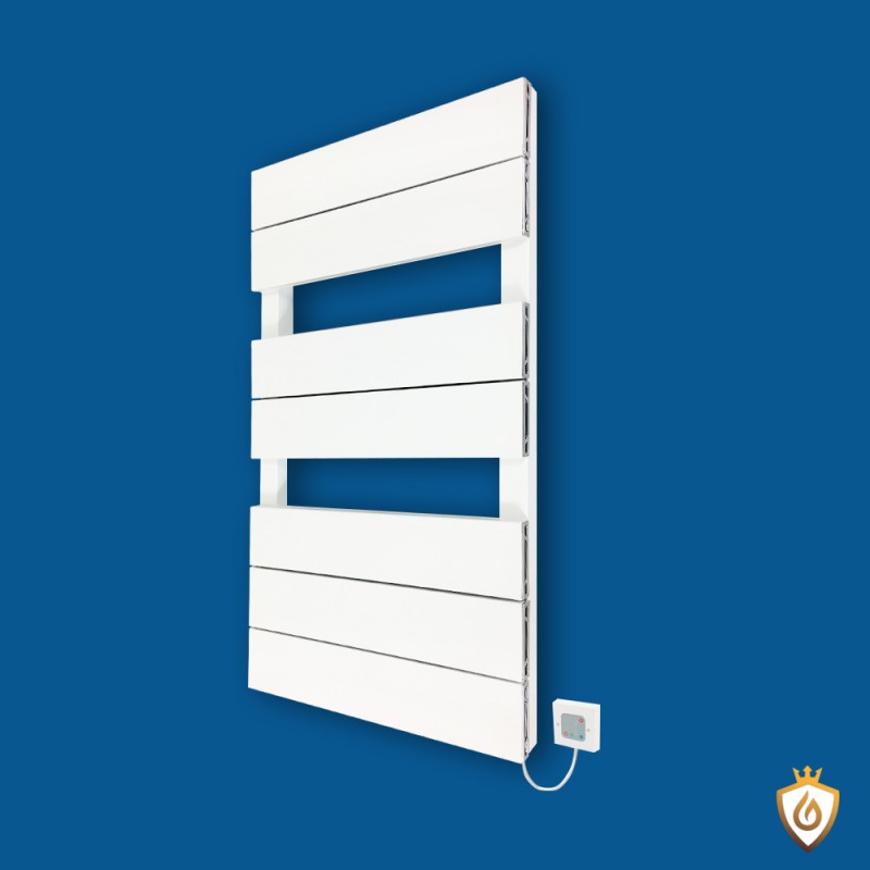 Viceroy White Designer Towel Rail - 500 x 800mm - 300w Thermostatic Electrical Option