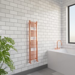 Straight Copper Towel Rail - 300 x 1200mm - Insitu