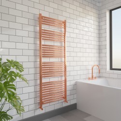 Straight Copper Towel Rail - 600 x 1600mm - Insitu