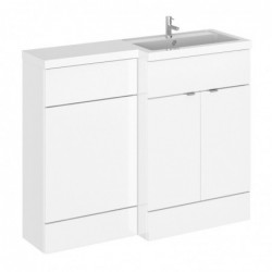 Fusion 1100mm Combination Vanity & Toilet Unit with Right Hand Basin - Gloss White