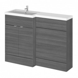 Fusion 1200mm Combination Vanity & Toilet Unit with Left Hand Basin - Anthracite Woodgrain