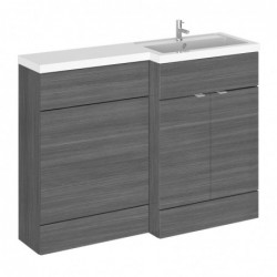 Fusion 1200mm Combination Vanity & Toilet Unit with Right Hand Basin - Anthracite Woodgrain