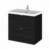 Fusion 600mm Wall Hung 2 Drawer Vanity Unit with Basin - Charcoal Black Woodgrain