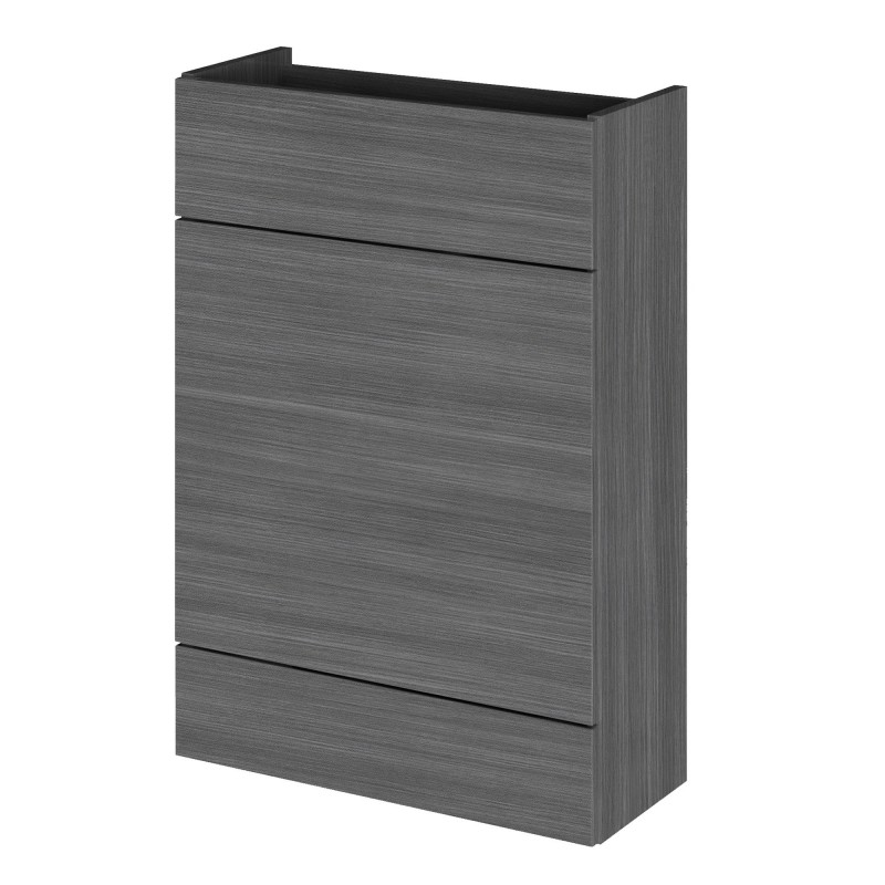 Fusion Fitted 600mm Slimline WC Unit - Anthracite Woodgrain