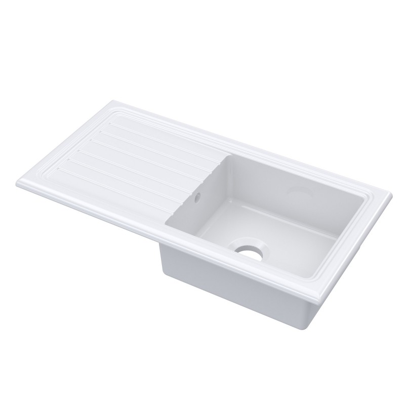 Fireclay Counter Top Sink Single Bowl 1010 x 525mm