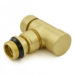 Realm Angled Thermostatic Radiator Valves - Brushed Brass