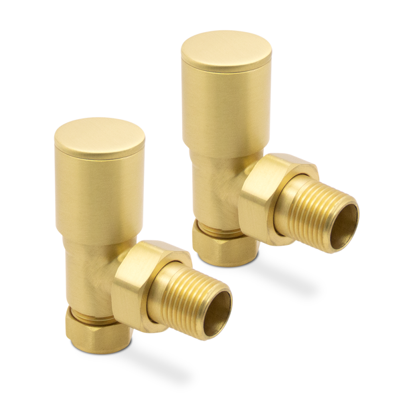 Angled Brushed Brass Radiator Valves Angled Brushed Brass Radiator Valves