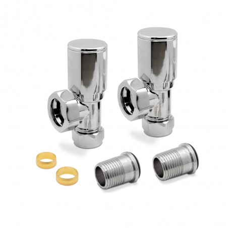 Chrome Radiator Valves Angled