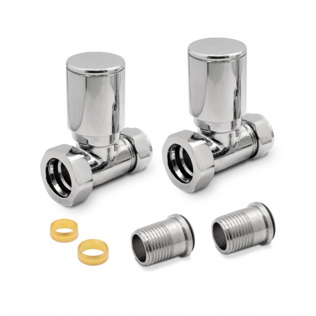 Chrome Radiator Valves Straight