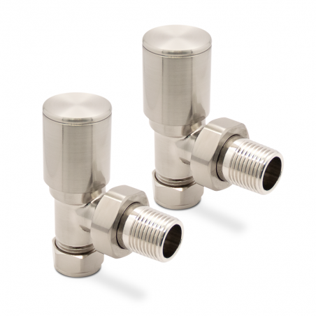 Brushed Nickel Radiator Valves Angled