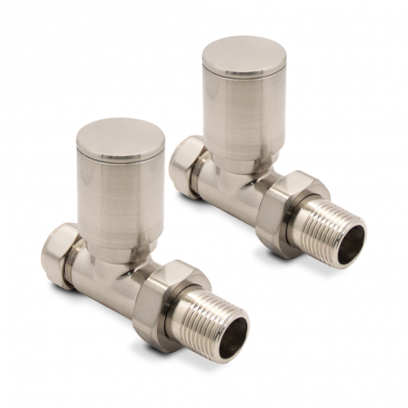 Brushed Nickel Radiator Valves Straight