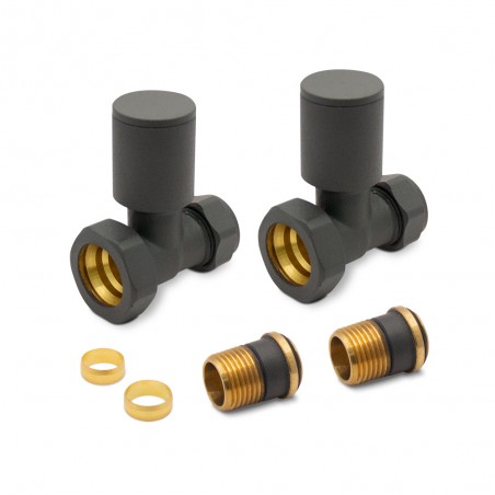 Anthracite Radiator Valves Straight