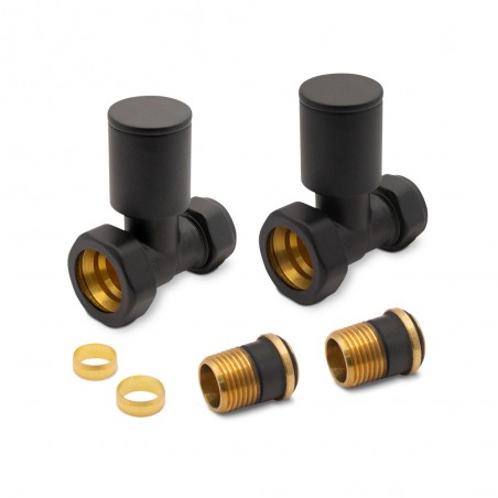 Black Radiator Valves Straight