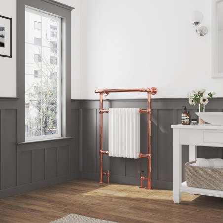 Eleanor Traditional Copper Towel Rail - 673 x 963mm - Insitu