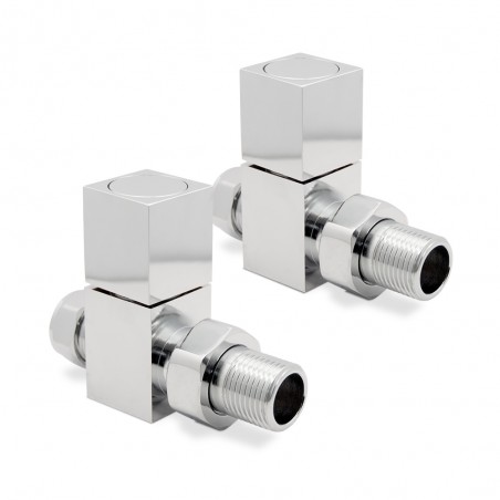 Chrome Square Radiator Valves Straight