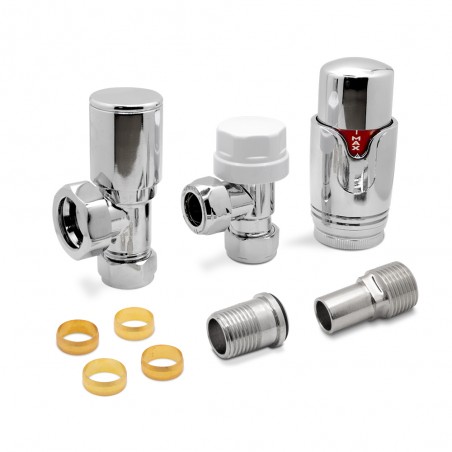 Chrome Thermostatic Radiator Valves Angled