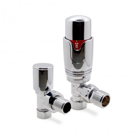 Chrome Thermostatic Radiator Valves Angled