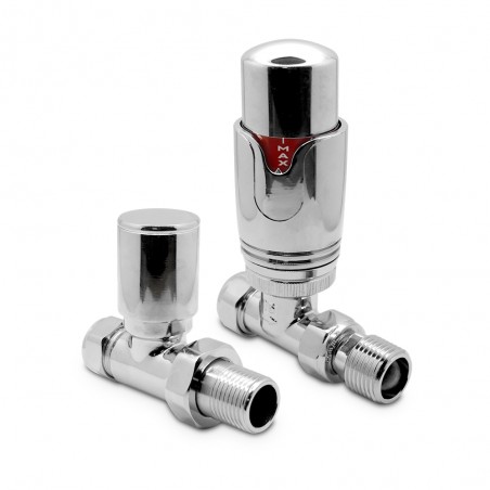 Chrome Thermostatic Radiator Valves Straight