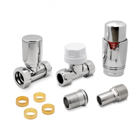 Chrome Thermostatic Radiator Valves Straight