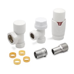 White Thermostatic Radiator Valves Angled Components