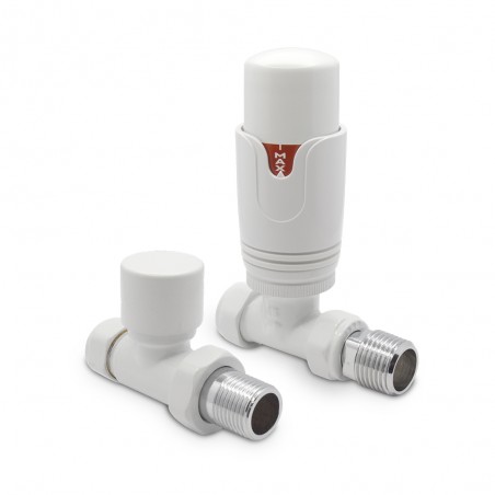 White Thermostatic Radiator Valves Straight