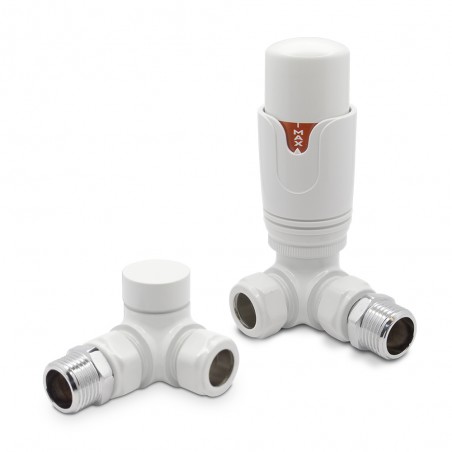 White Thermostatic Radiator Valves Corner