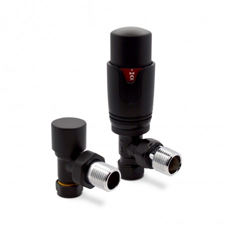 Black Thermostatic Radiator Valves Angled