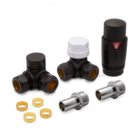 Black Thermostatic Radiator Valves Corner