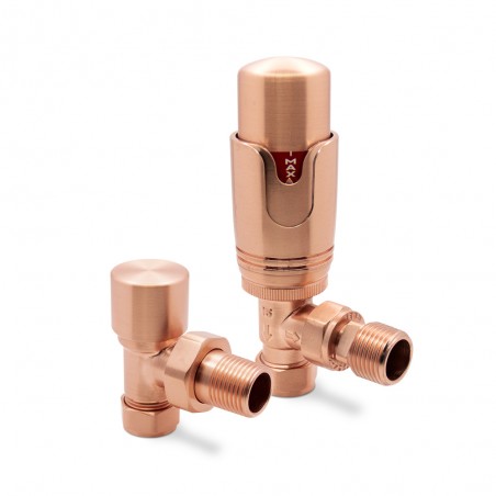 Copper Thermostatic Radiator Valves Angled