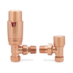 Copper Thermostatic Radiator Valves Angled