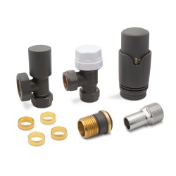 Anthracite Thermostatic Radiator Valves Angled Components