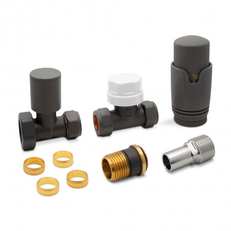 Anthracite Thermostatic Radiator Valves Straight