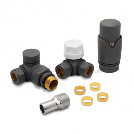 Anthracite Thermostatic Radiator Valves Corner