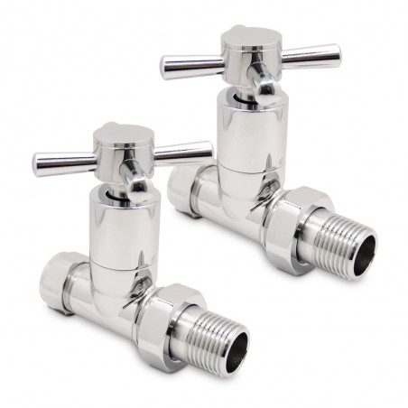 Chrome Cross Head Traditional Radiator Valves Straight