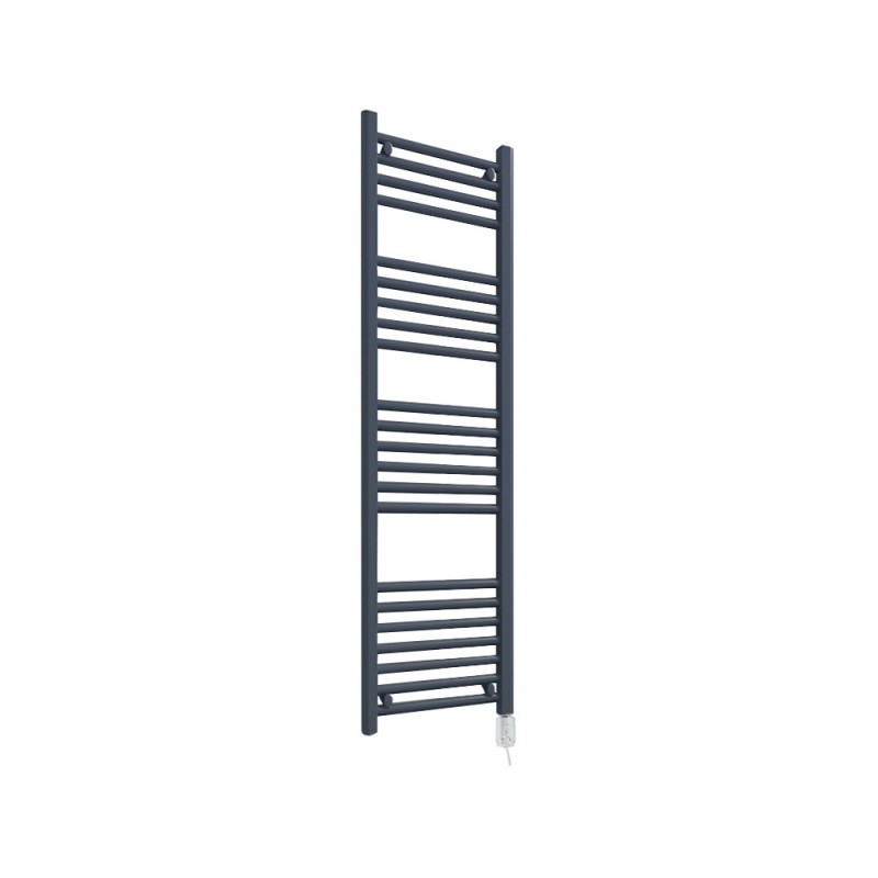 Straight Anthracite Towel Rail - 300 x 1200mm - 300w Thermostatic Option