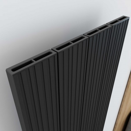 Carisa Boreas M Black Aluminium Electric Radiator - 555 x 1800mm - 3000W