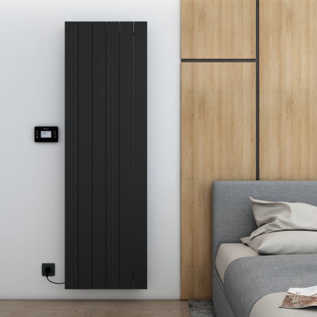 Carisa Boreas M Black Aluminium Electric Radiator - 555 x 1800mm - 3000W