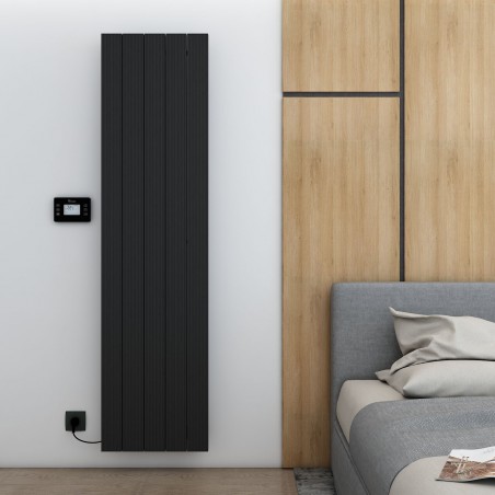 Carisa Boreas M Black Aluminium Electric Radiator - 462 x 1800mm - 2500W