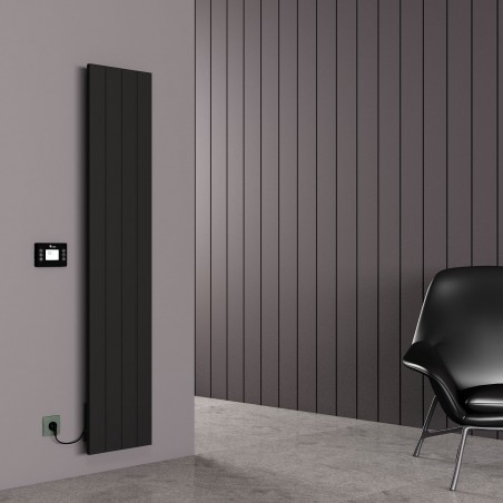 Carisa Boreas N Black Aluminium Electric Radiator - 369 x 1800mm - 2000W