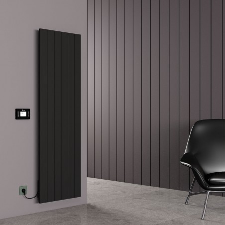 Carisa Boreas N Black Aluminium Electric Radiator - 555 x 1800mm - 3000W