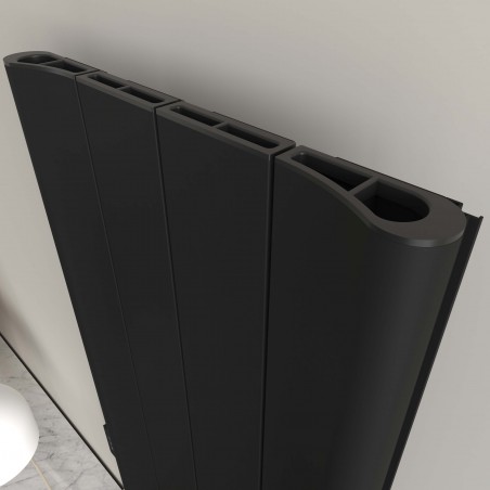 Carisa Boreas B Black Aluminium Electric Radiator - 369 x 1800mm - 2000W