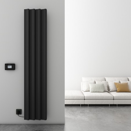 Carisa Boreas S Black Aluminium Electric Radiator - 369 x 1800mm - 2000W