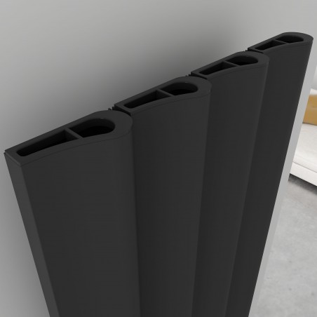 Carisa Boreas S Black Aluminium Electric Radiator - 369 x 1800mm - 2000W