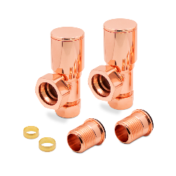 Angled Copper Radiator Valves Components
