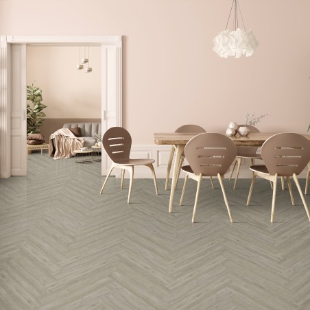 Kraus Rigid Core Herringbone Luxury Vinyl Tiles - Owsten Grey - Insitu