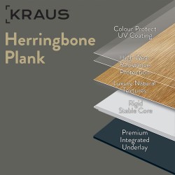 Kraus Rigid Core Herringbone Luxury Vinyl Tiles - Herringbone Plank