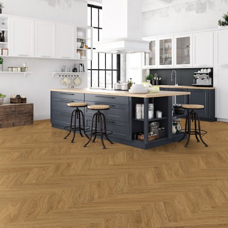 Kraus Rigid Core Herringbone Luxury Vinyl Tiles - Weaveley Light Oak - Insitu