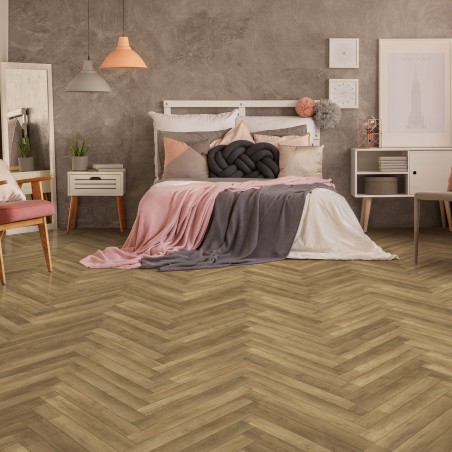 Kraus Rigid Core Herringbone Luxury Vinyl Tiles - Odell Oak - Insitu