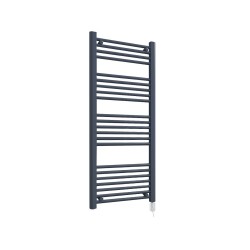 Straight Anthracite Towel Rail - 500 x 1200mm - 300w Thermostatic Option