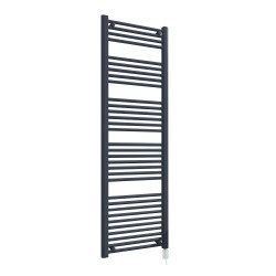 Straight Anthracite Towel Rail - 500 x 1600mm - 600w Thermostatic Option